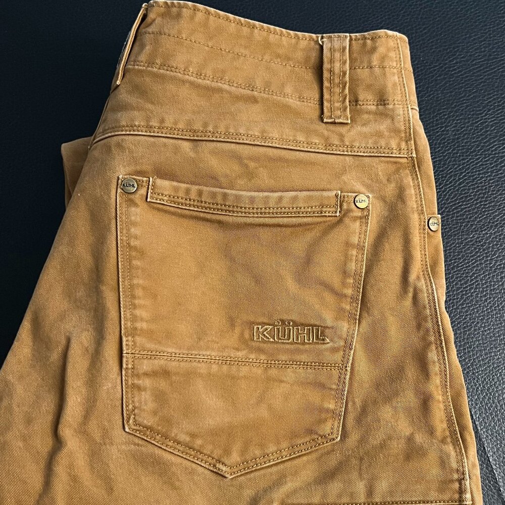 Kuhl Rydr Vintage Patina Dye Brown Hiking Pants Mens size 28x32 Outdoor Gorpcore